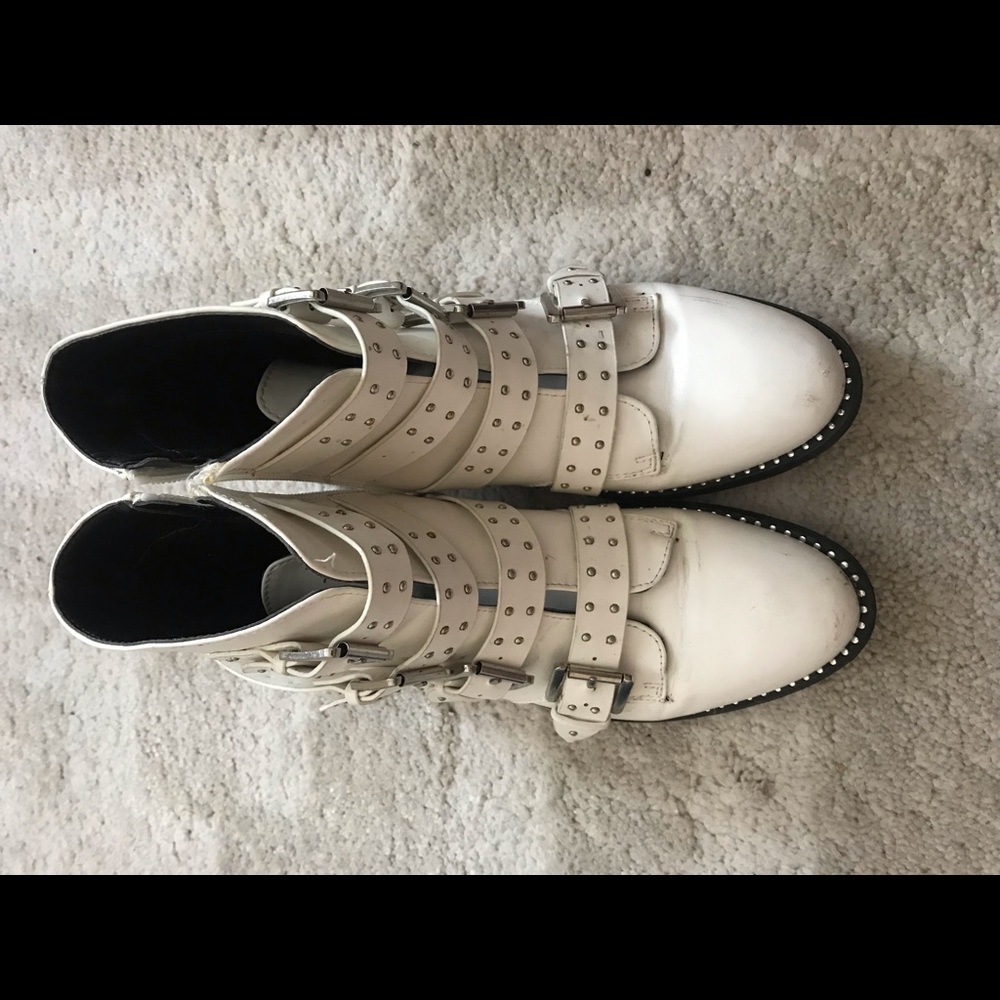 Booties, studded, slightly worn